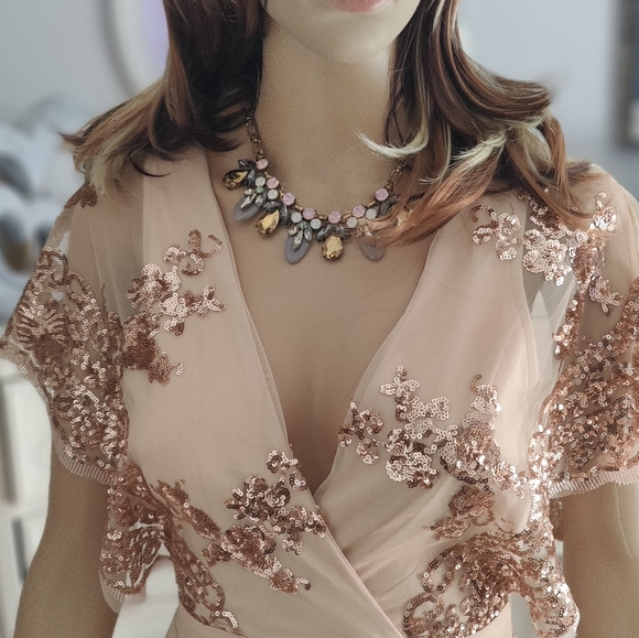 NWT Hello Molly Rose Gold Hi Lo Mardi Gras Ball - Picture 7 of 11